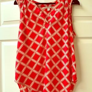 41 Hawthorn pink and cream sleeveless top
